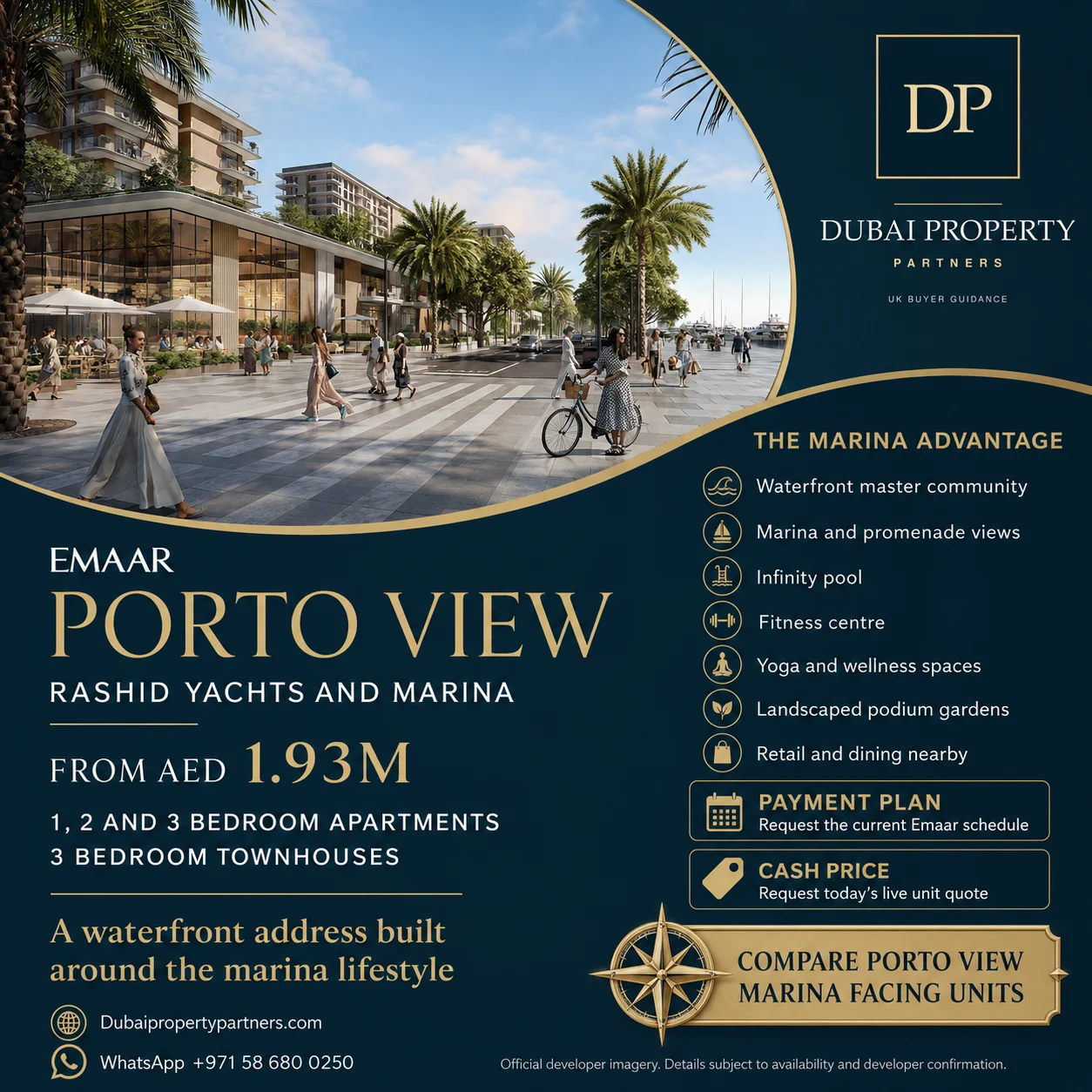 Porto View by Emaar | Waterfront Homes at Rashid Yachts and Marina, Rashid Yachts & Marina, Dubai