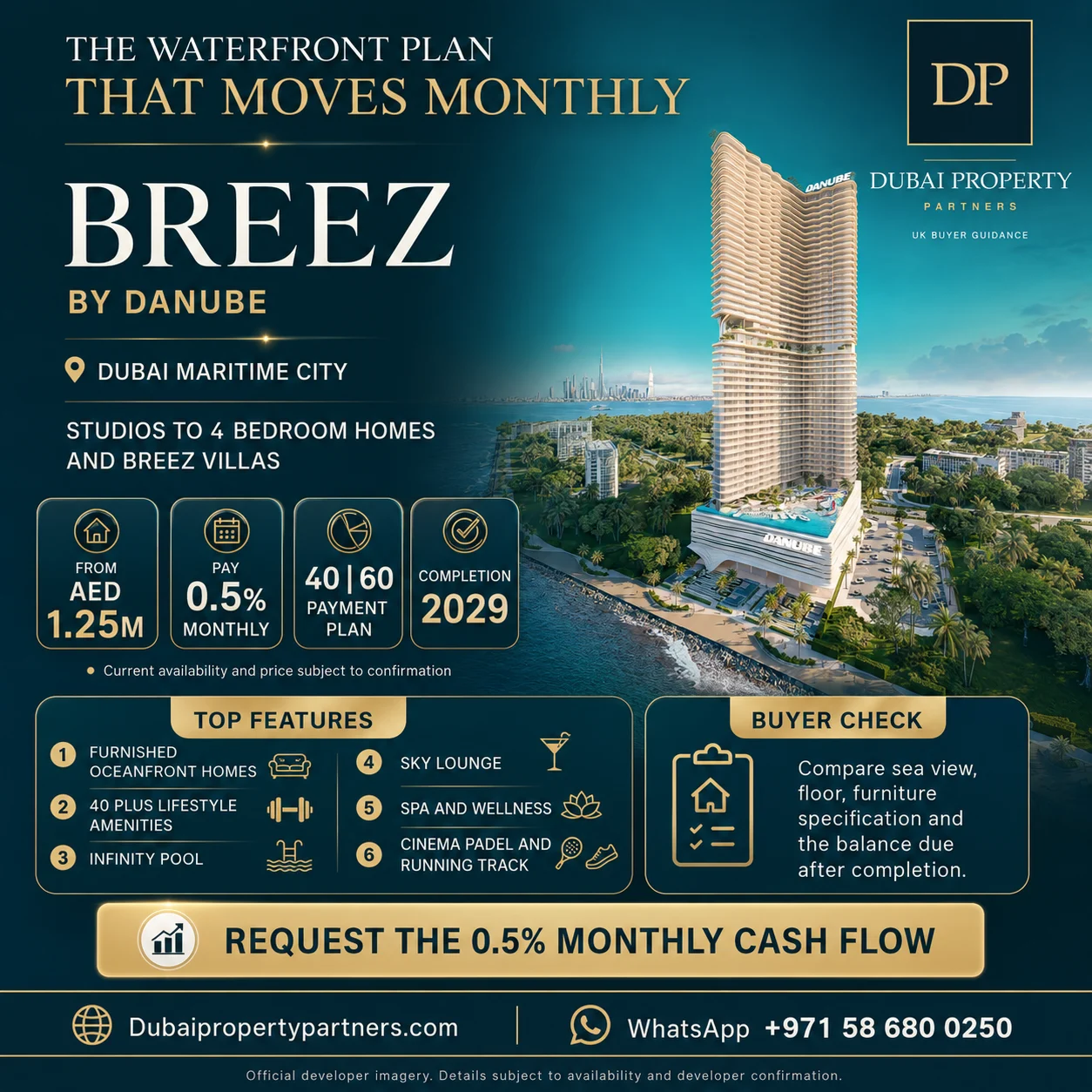 Breez by Danube | Furnished Oceanfront Homes, Dubai Maritime City, Dubai