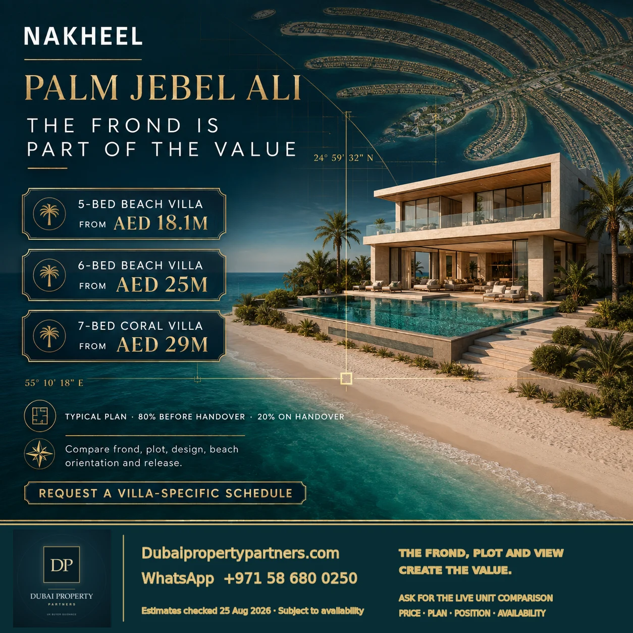 Palm Jebel Ali by Nakheel | Beach and Coral Collection Villas, Palm Jebel Ali, Dubai