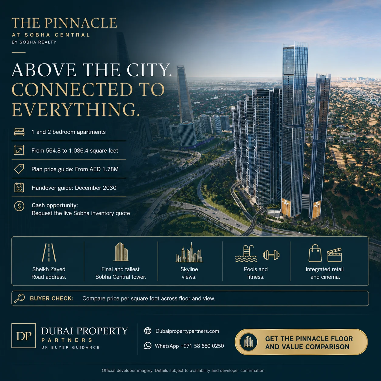 The Pinnacle at Sobha Central | Apartments on Sheikh Zayed Road, Sobha Central, Sheikh Zayed Road, Dubai