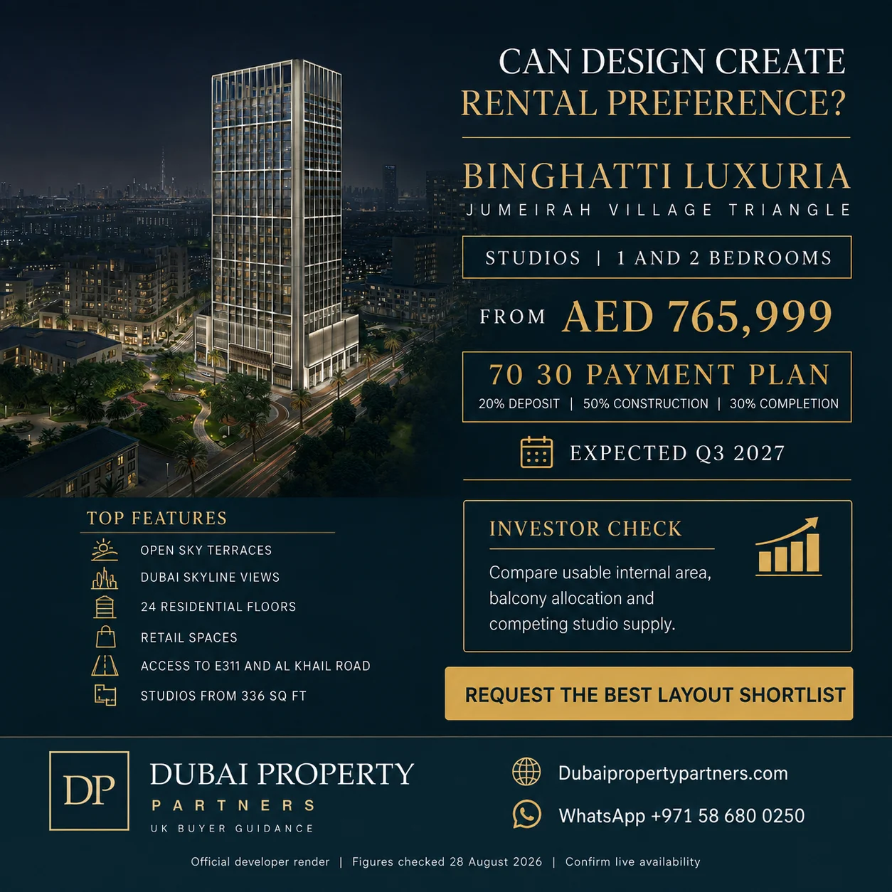 Binghatti Luxuria | Apartments in Jumeirah Village Triangle, Jumeirah Village Triangle, Dubai