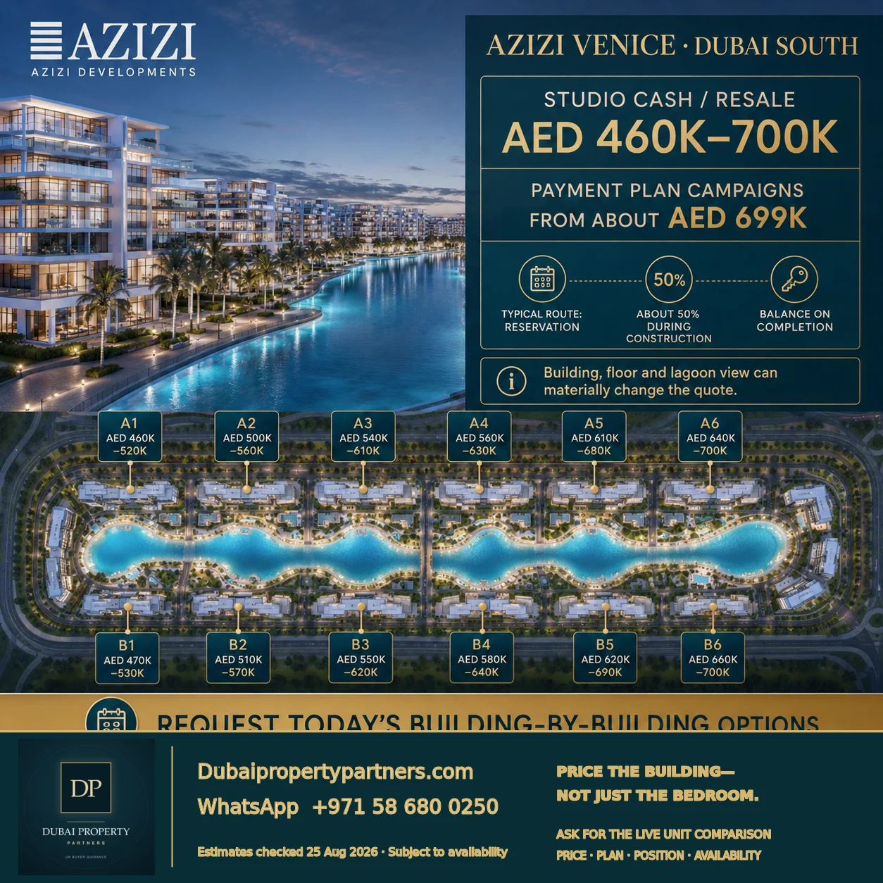 Azizi Venice, Dubai South | Lagoon Facing Apartments, Dubai South, Dubai