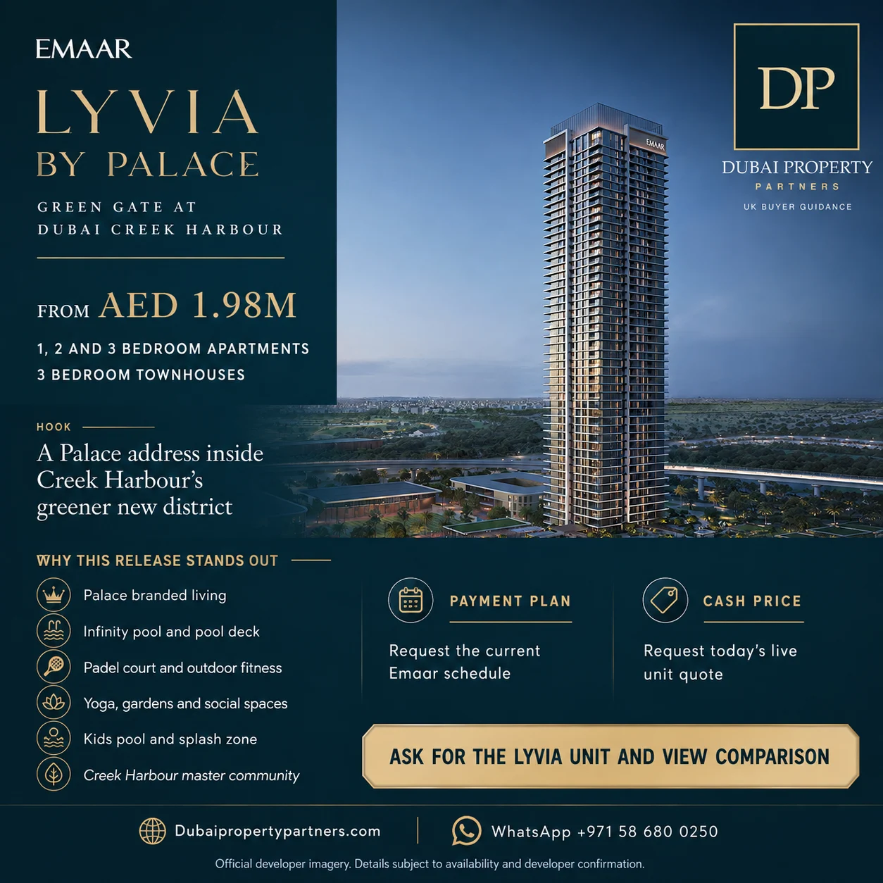 Lyvia by Palace | Palace Branded Residences at Dubai Creek Harbour, Green Gate, Dubai Creek Harbour, Dubai