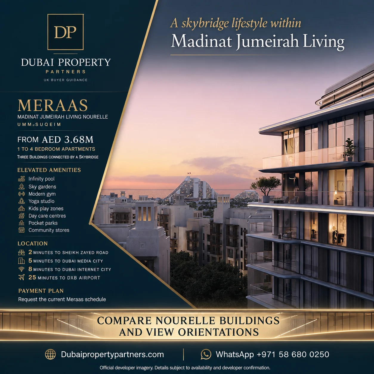 Madinat Jumeirah Living Nourelle | Skybridge Residences in Umm Suqeim, Madinat Jumeirah Living, Umm Suqeim, Dubai