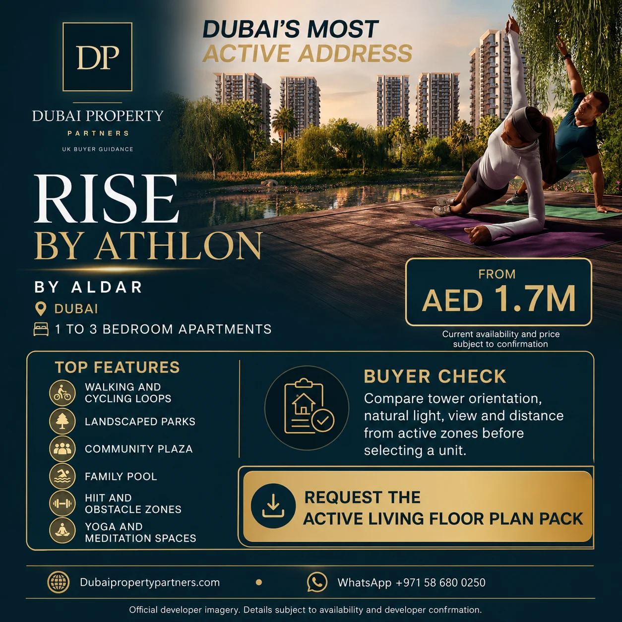 Rise by Athlon | Active Living Apartments by Aldar, Athlon, Dubailand, Dubai