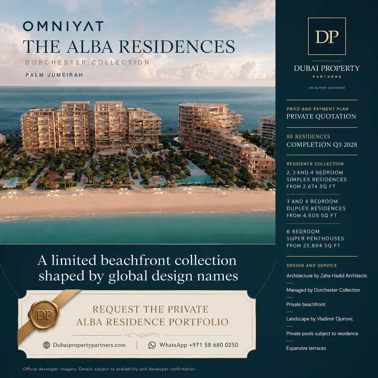 The Alba Residences | Dorchester Collection Beachfront Homes on Palm Jumeirah, Palm Jumeirah, Dubai